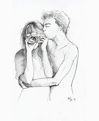 Парень и девушка эскиз
