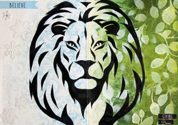 Лев нарисовать маркерами