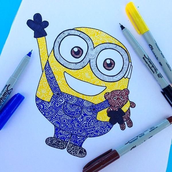 Мииньйон. Фломастерами