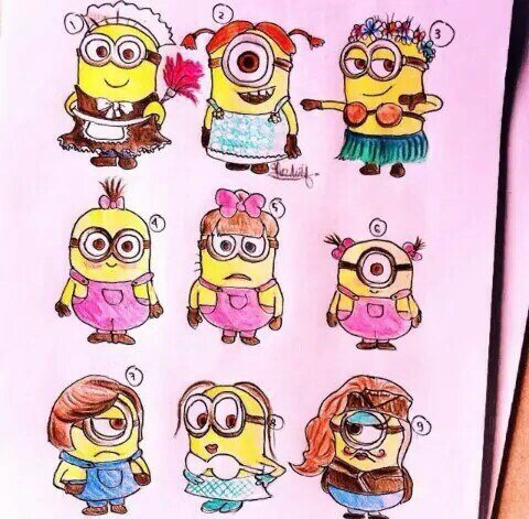 Милые Миньоны для срисовки