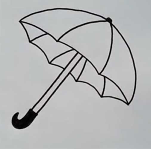 Декоративные зонтики в графике