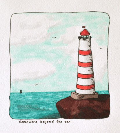 Море Маяк маркерами