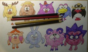 Рисунок фломастерами Смешарики