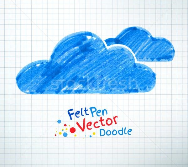 Облака рисунок маркерами