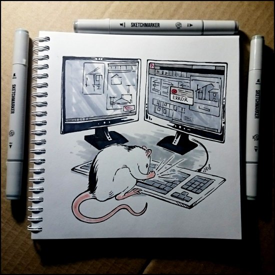 Крыска рисунок маркерами