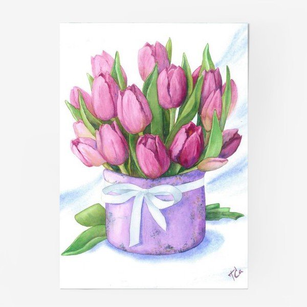 Тюльпаны фломастерами