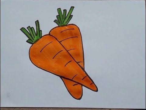 Морковь рисунок для детей карандашом
