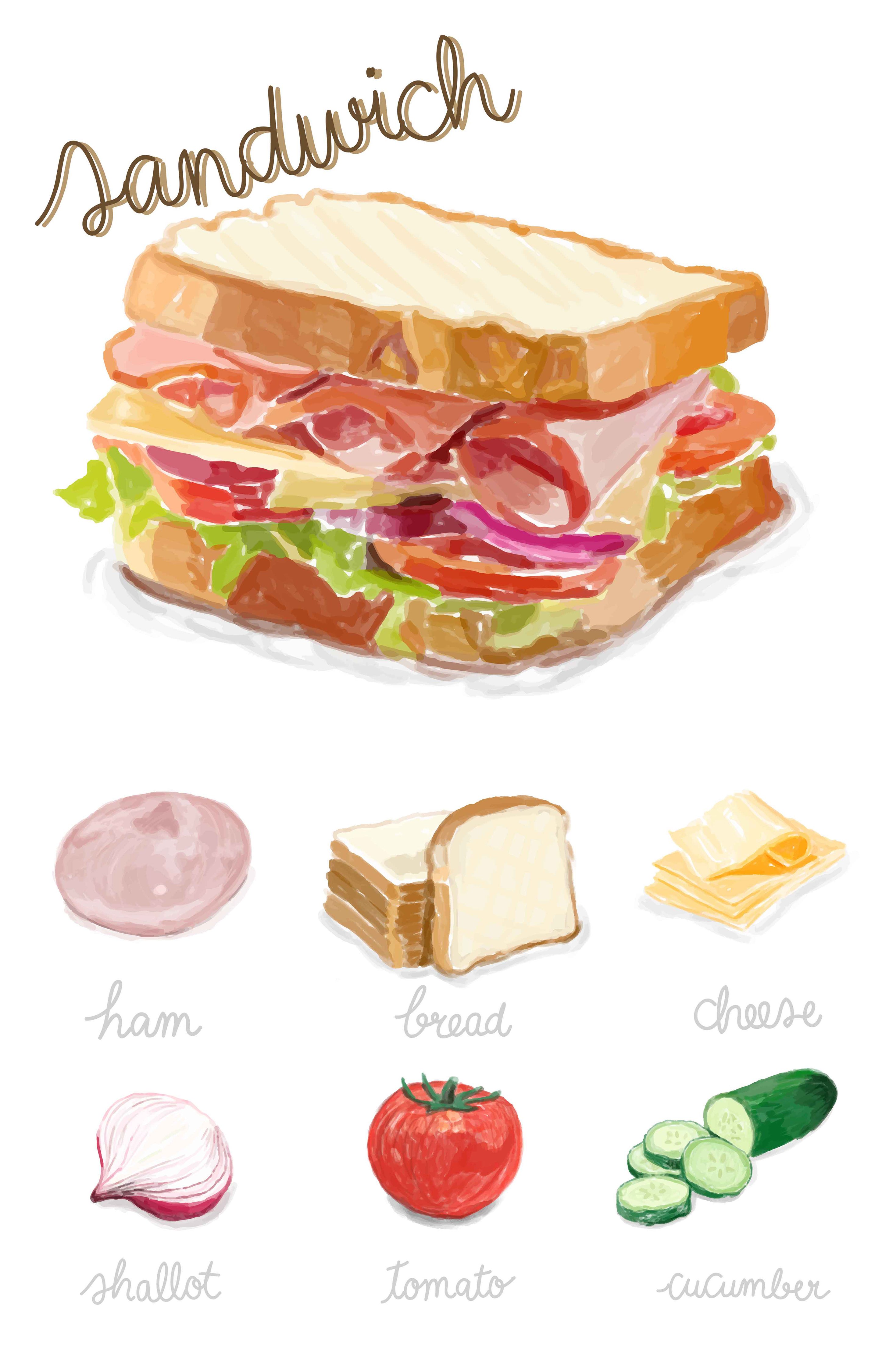 Рисунки маркерами бутерброды