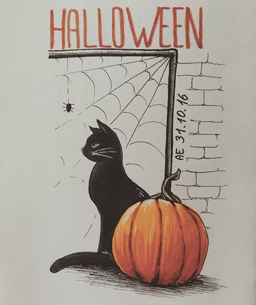 Рисунки для скетчбука Хэллоуин