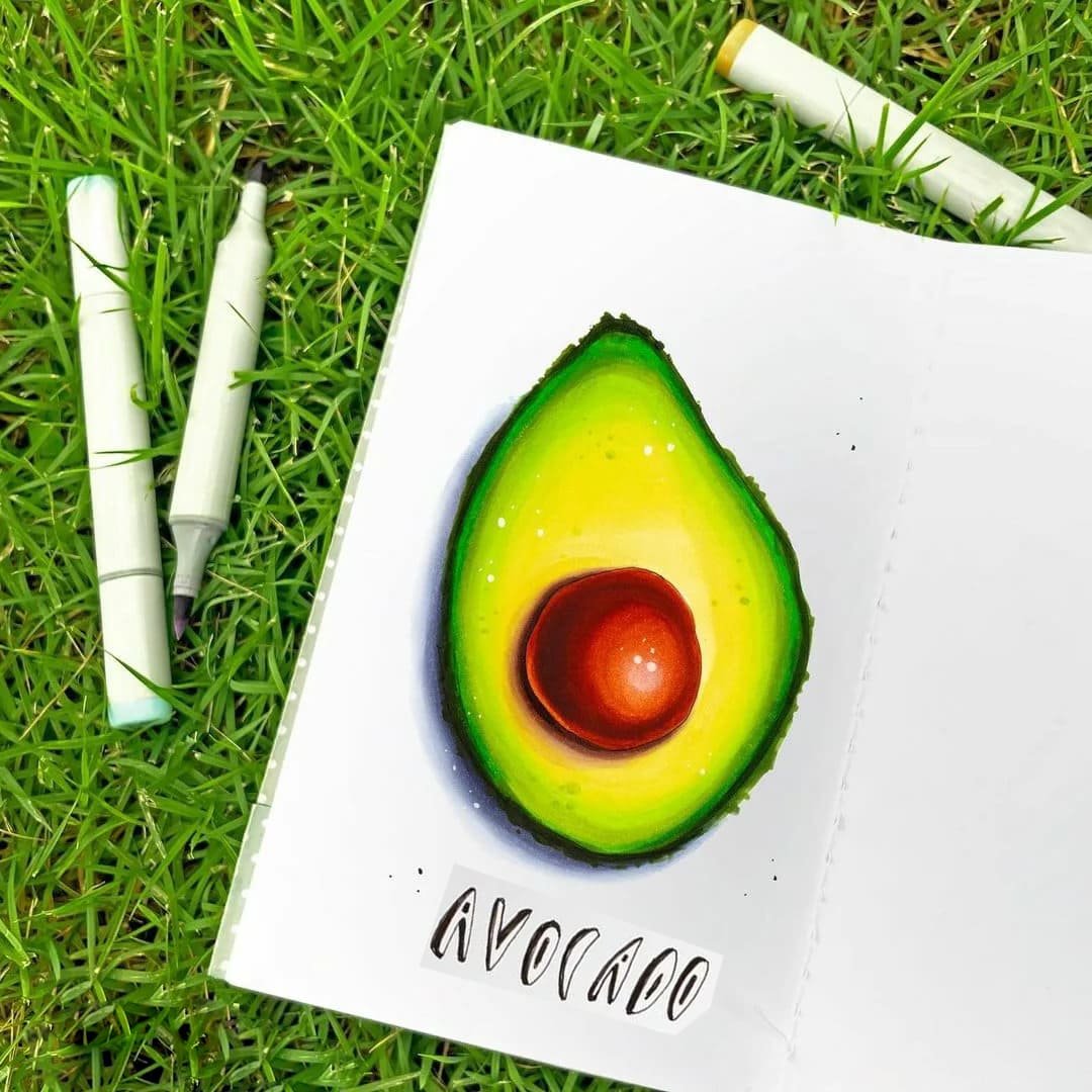 Рисунки для срисовки лёгкие маленькие авокадо для наклеек