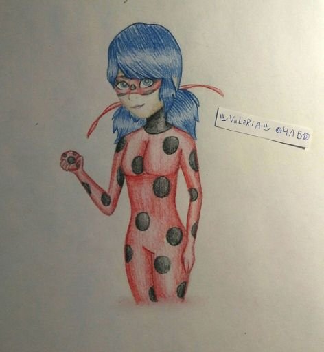 Леди баг цветными карандашами