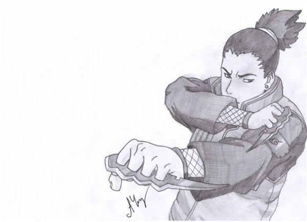 Наруто рисунки Шикамару