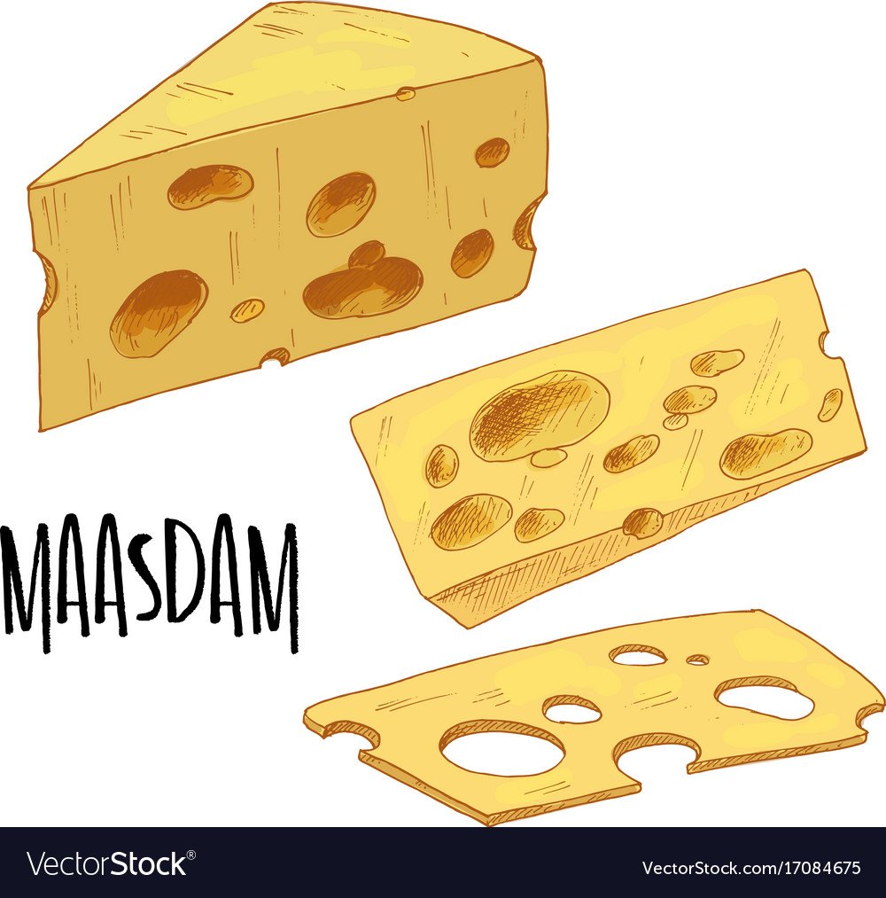 Нарисованный минималистичный сыр
