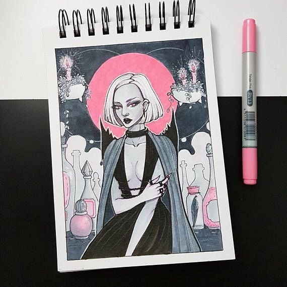 Рисунки для скетчбука маркерами девочки