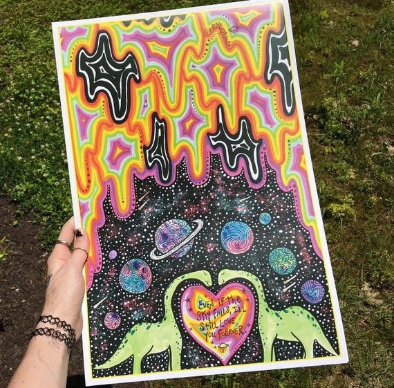 Рисунки на холсте хиппи