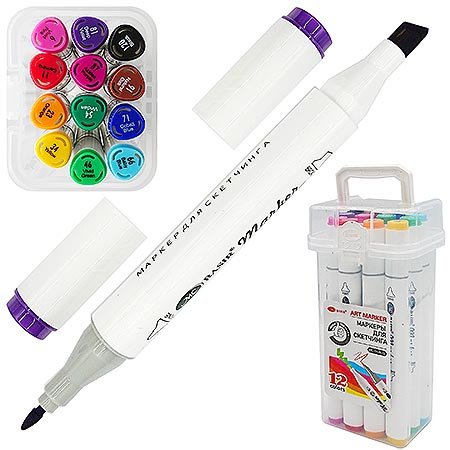 Маркеры для скетчинга Basir 12