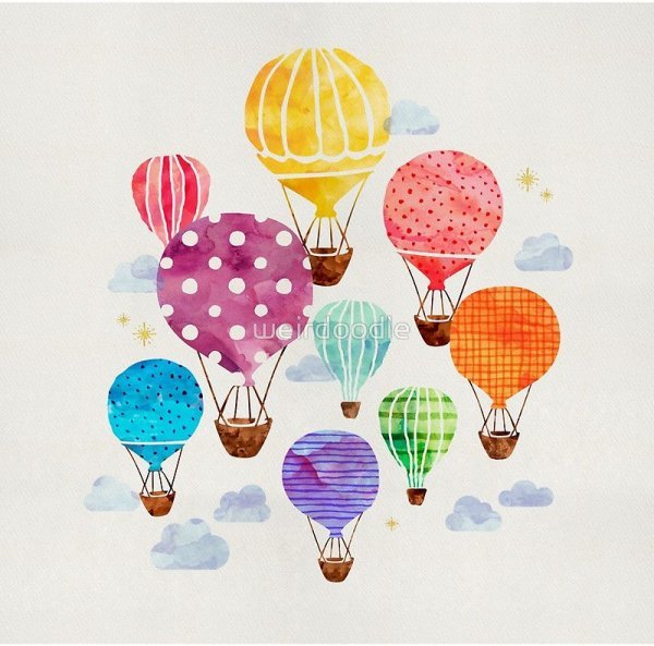 Акварельные воздушные шары