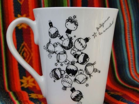 Рисунки на кружку фломастером