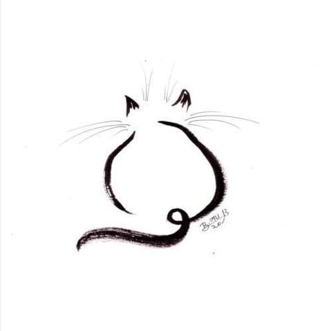 Кот одной линией