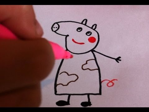 Рисовать свинку Пепу фломастерами