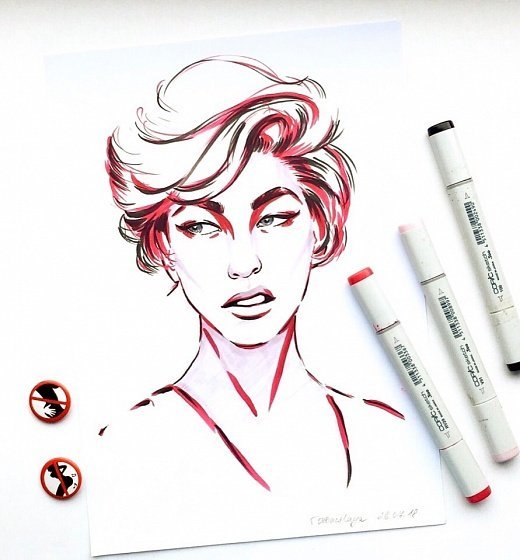 Девушки для срисовки маркерами