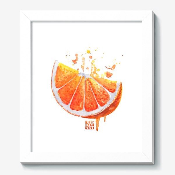 Апельсин акварелью