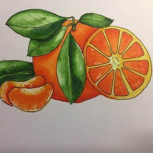 Апельсин рисунок маркерами