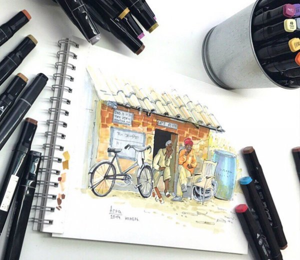 Рисование Копик маркерами