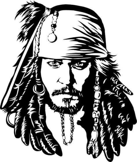 Капитан Джек Воробей чёрно белый