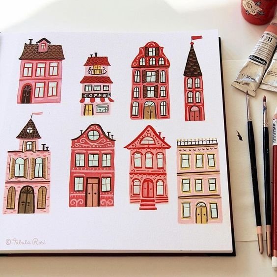 Домик маркерами