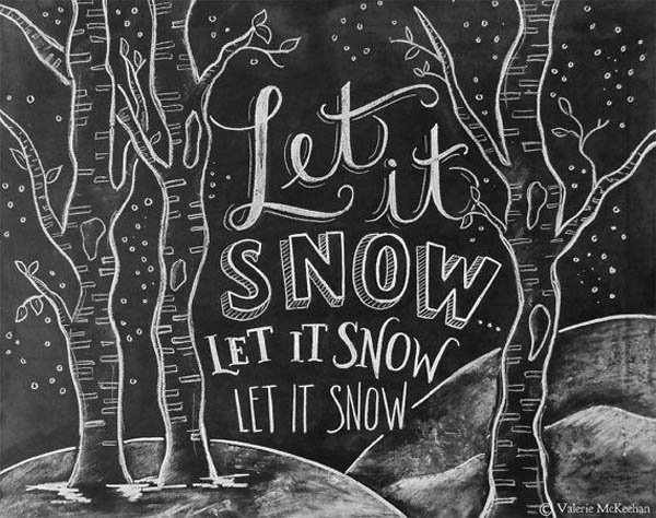 Новогодний рисунок мелом