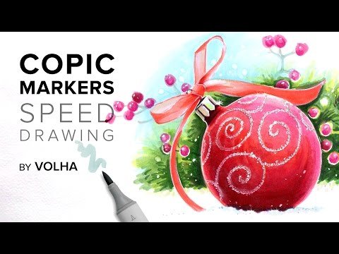 Новогодние шары рисунок маркерами