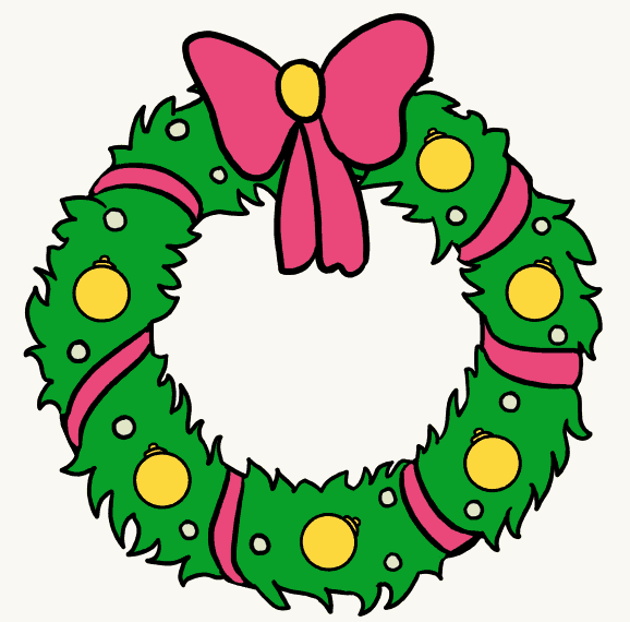 Новогодний венок рисование
