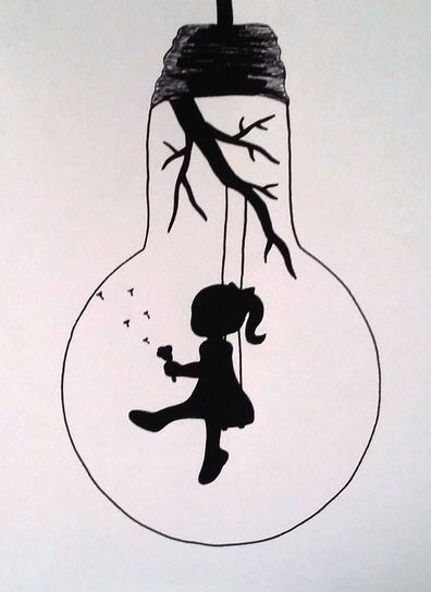 Легкие рисунки черным фломастером