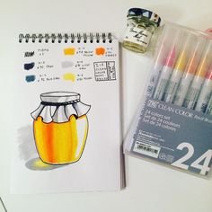 Скетч маркерами мед