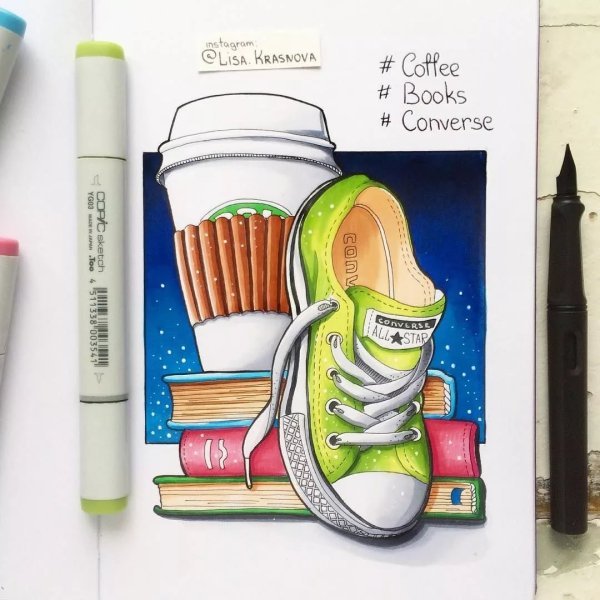 Рисунок панда маркерами для скетчинга (45 фото)