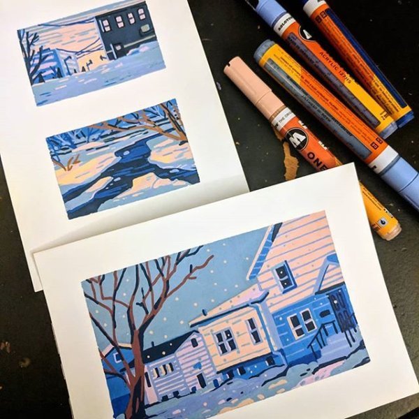 Скетчи маркерами