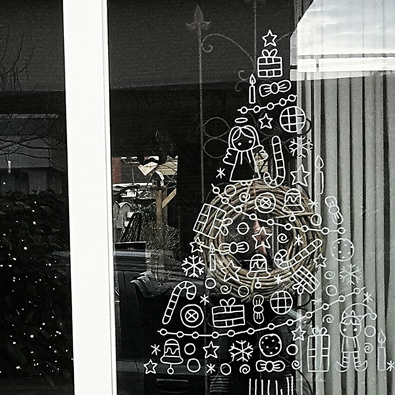 Наклейки на окна домики