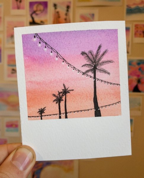 Полароид рисунки лёгкие