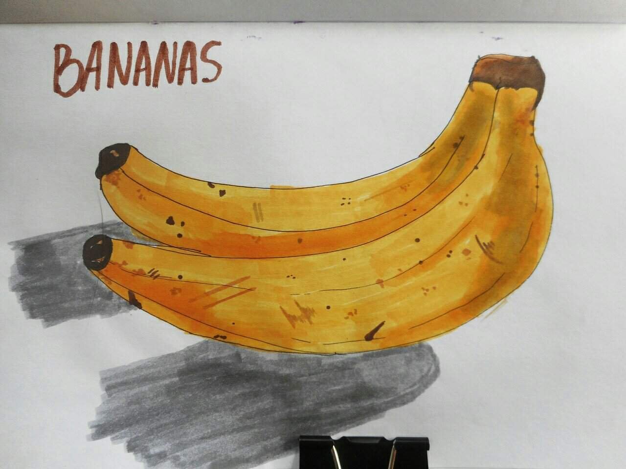 Банан рисунок маркерами