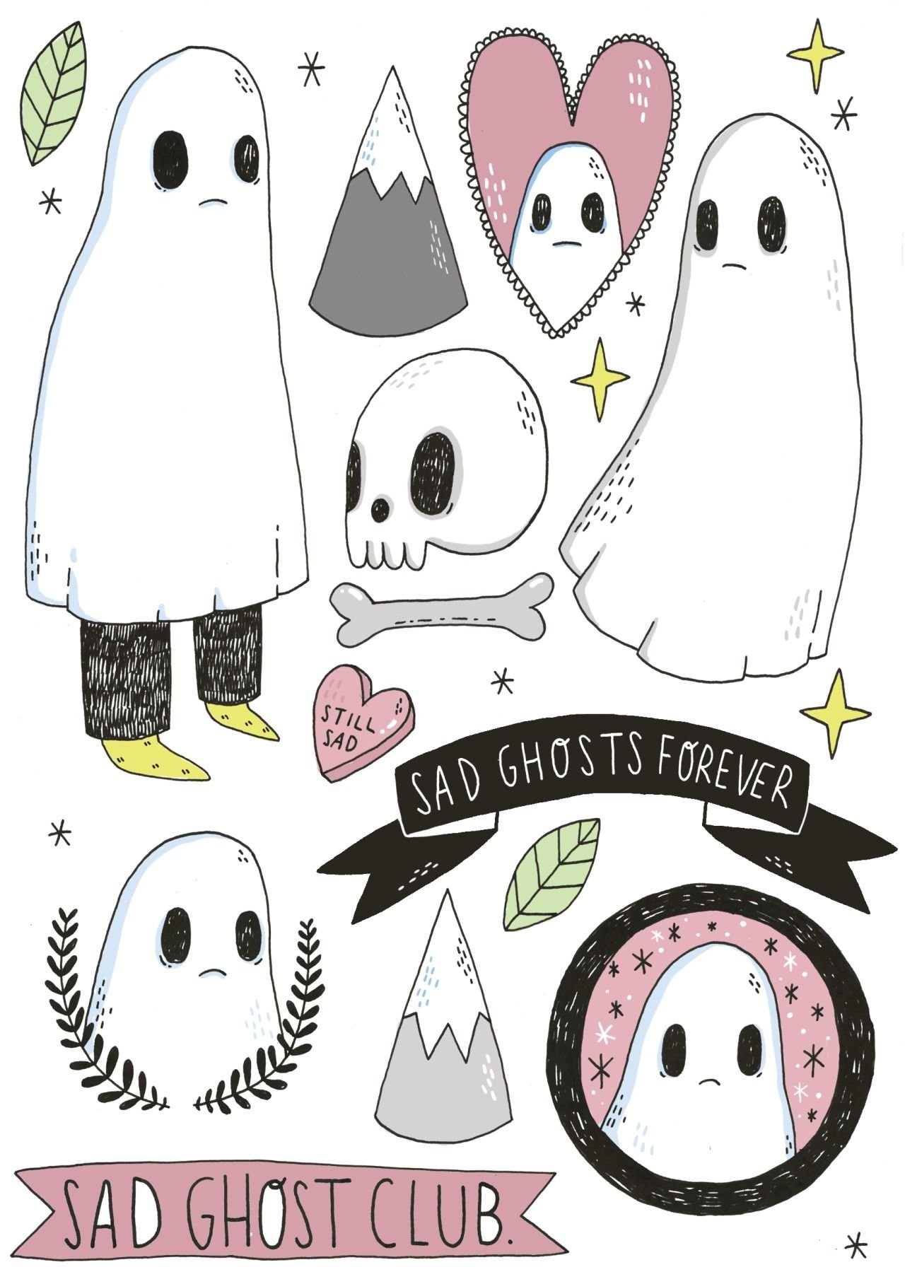 Рисунки для стикеров привидения