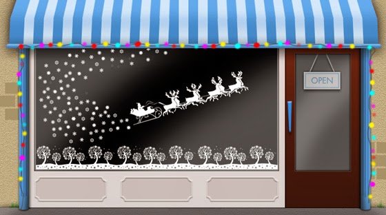 Новогодние витрины маркером