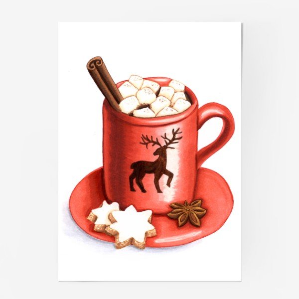 Какао с маршмеллоу маркерами