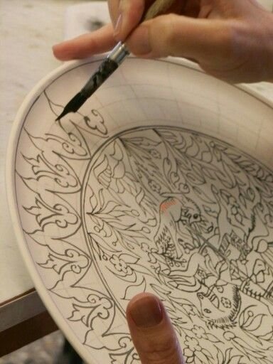 Рисунок на тарелку маркером