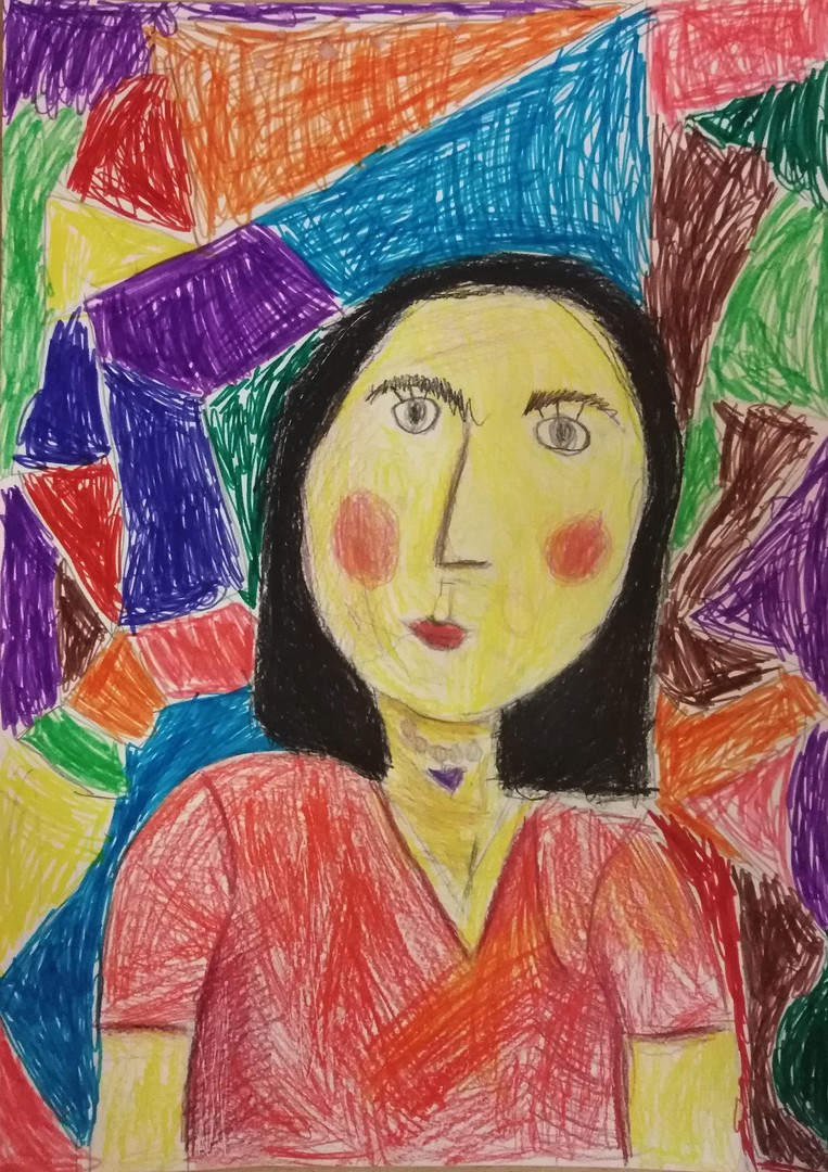 Рисование маму. Рисунок мамы. Портрет мамы. Детские рисунки фломастерами. Рисование мама.