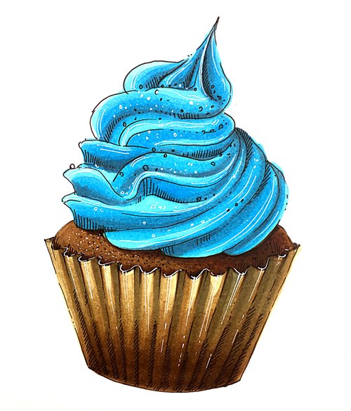 Скетчинг капкейк