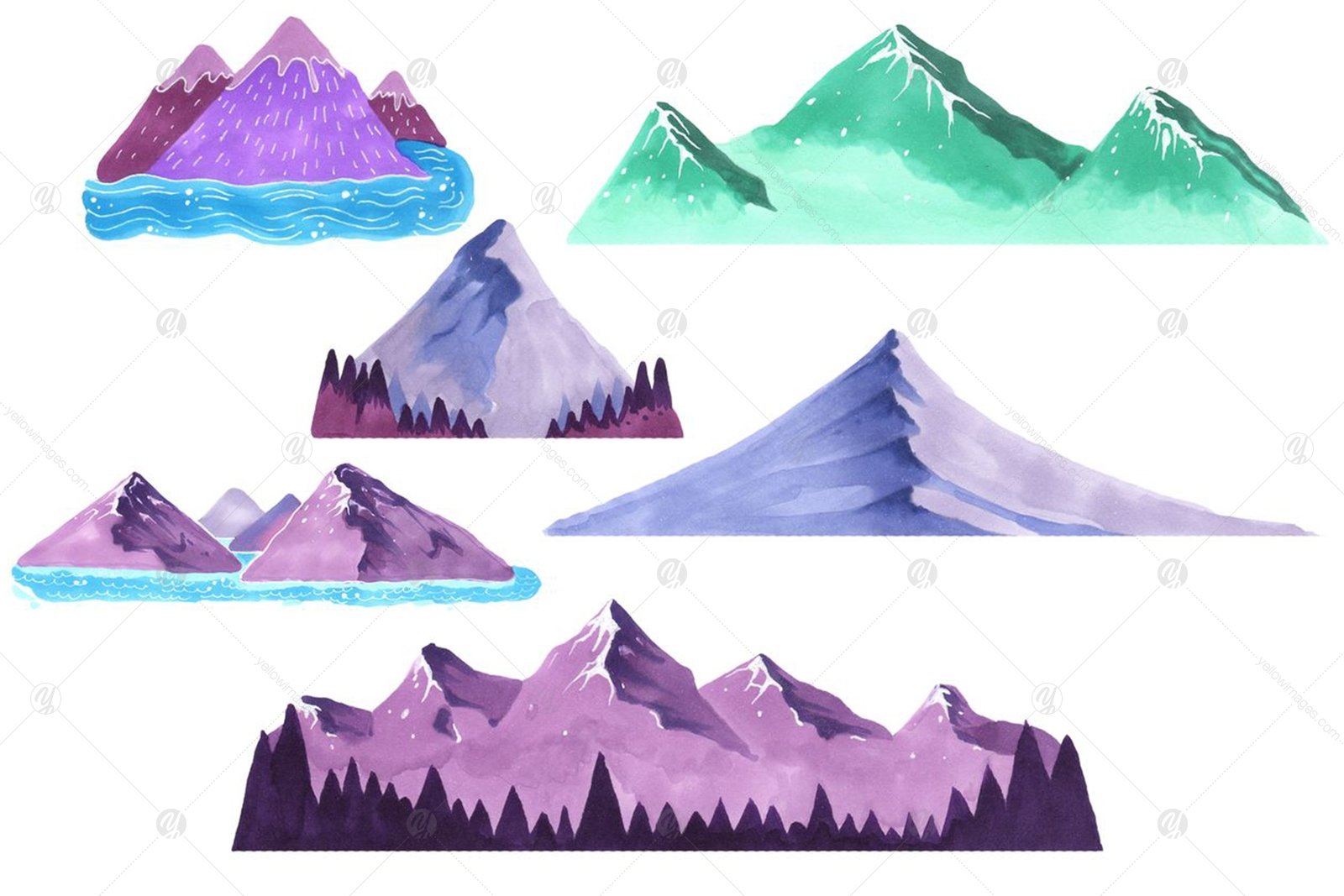 Каким цветом рисовать горы фломастером