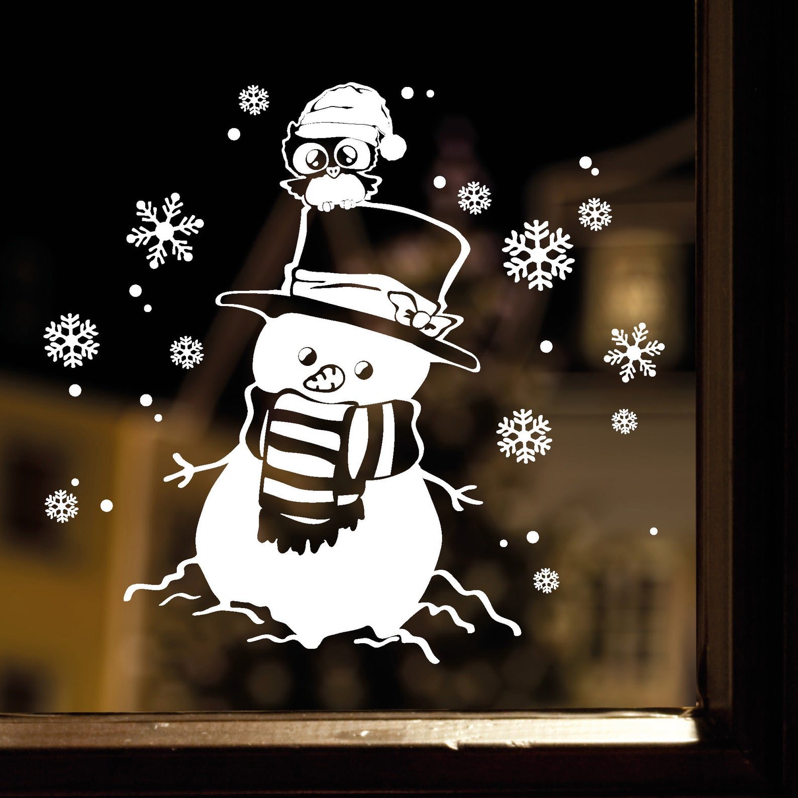 Снеговики на окна к новому году