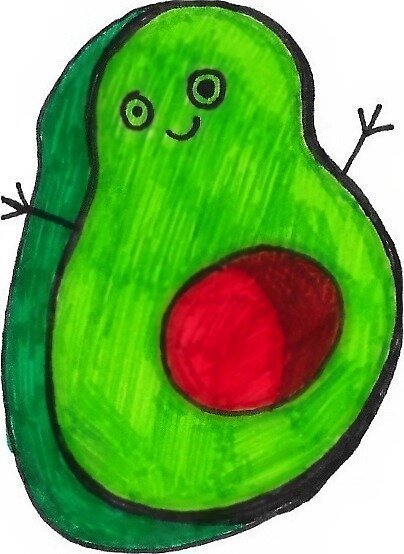 Авокадо рисунок фломастерами