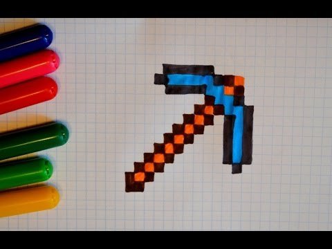 Рисование по клеточкам оружие из МАЙНКРАФТА
